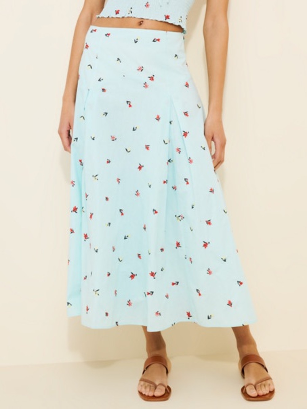 SOLID & STRIPED The Nikki Midi Skirt Size L